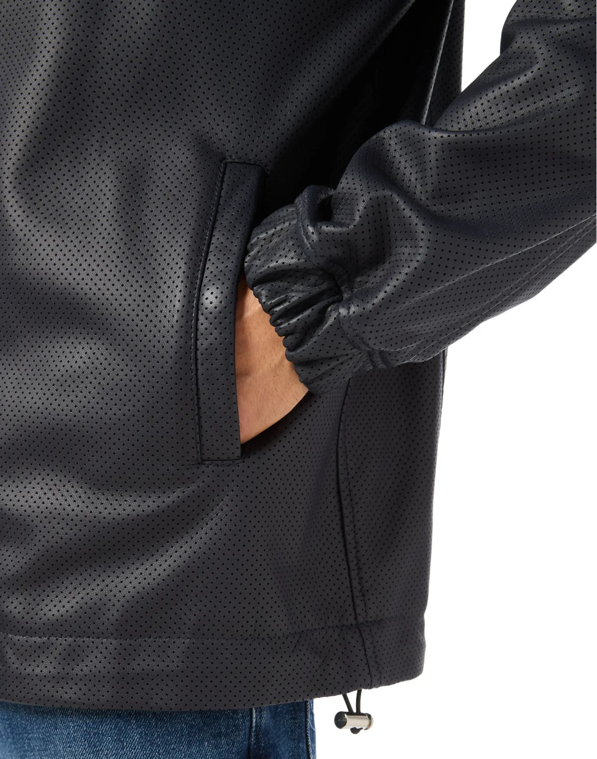 Nappa Leather Hooded Jacket LS, цвет: Синий