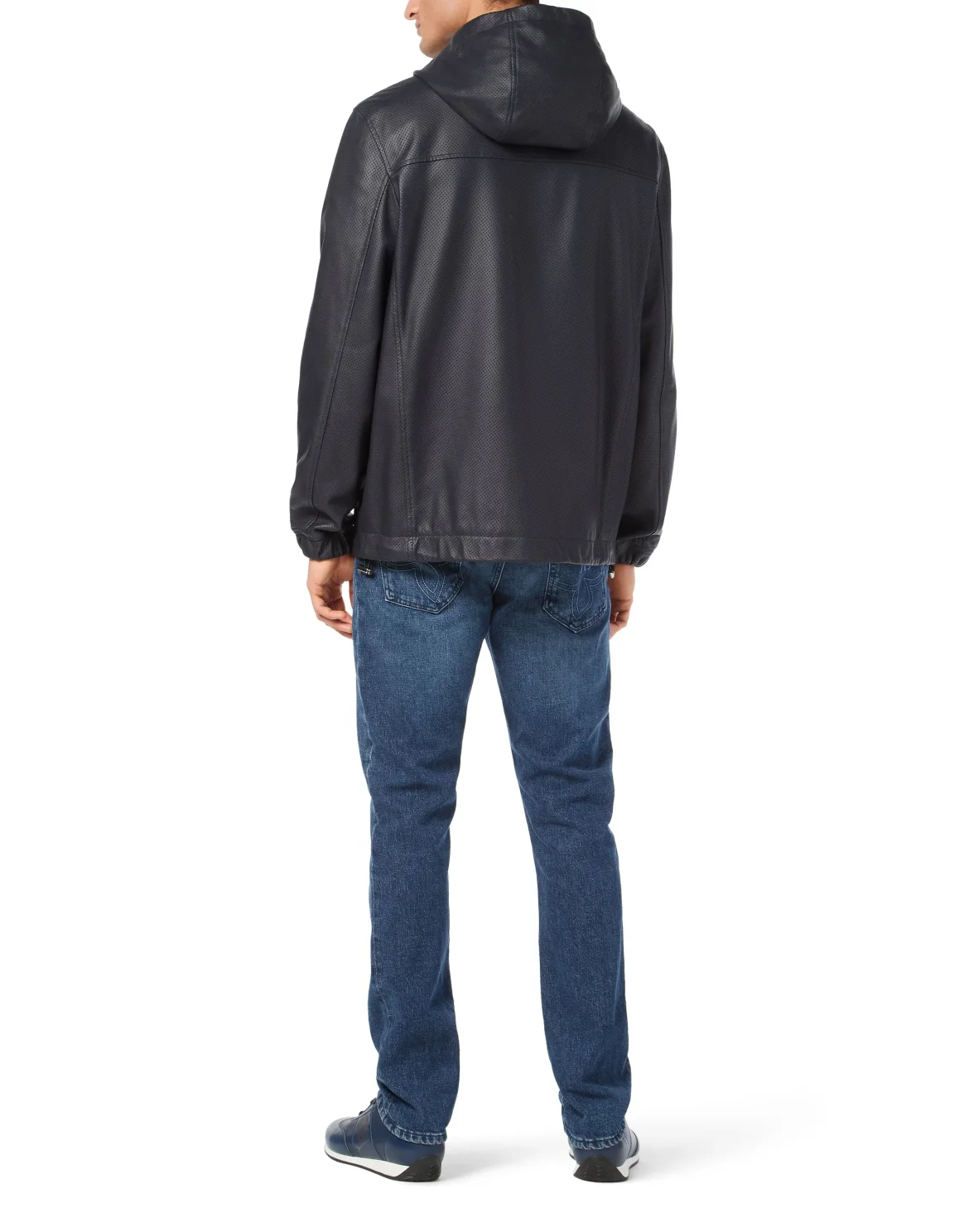 Nappa Leather Hooded Jacket LS, цвет: Синий