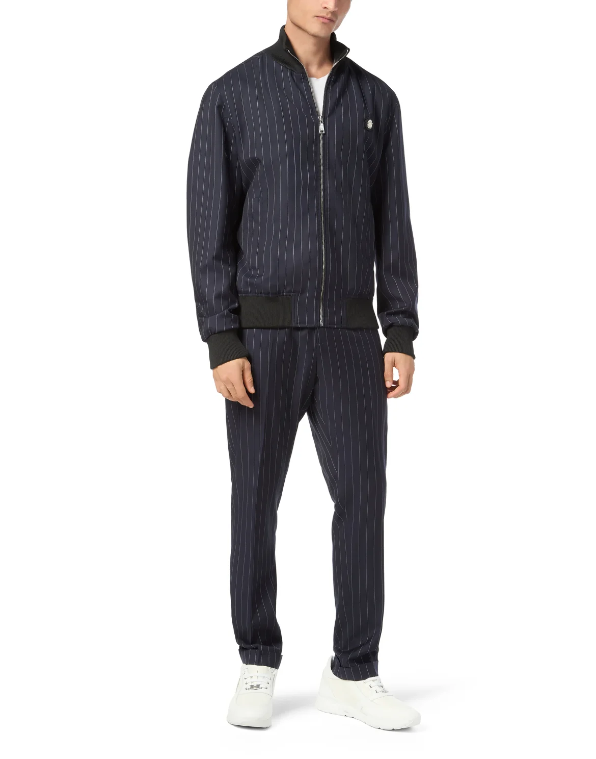 Wool Pinstripe Bomber LS, цвет: Синий