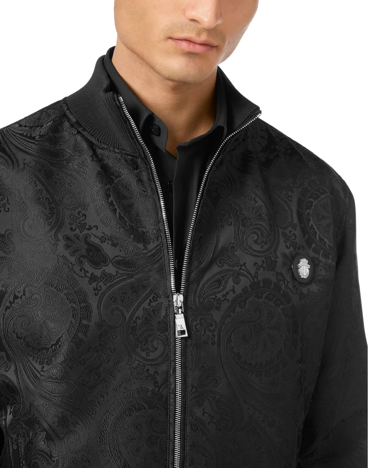 Jacquard Bomber LS, цвет: Черный