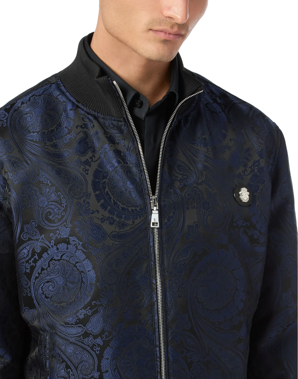 Jacquard Bomber LS, цвет: Синий