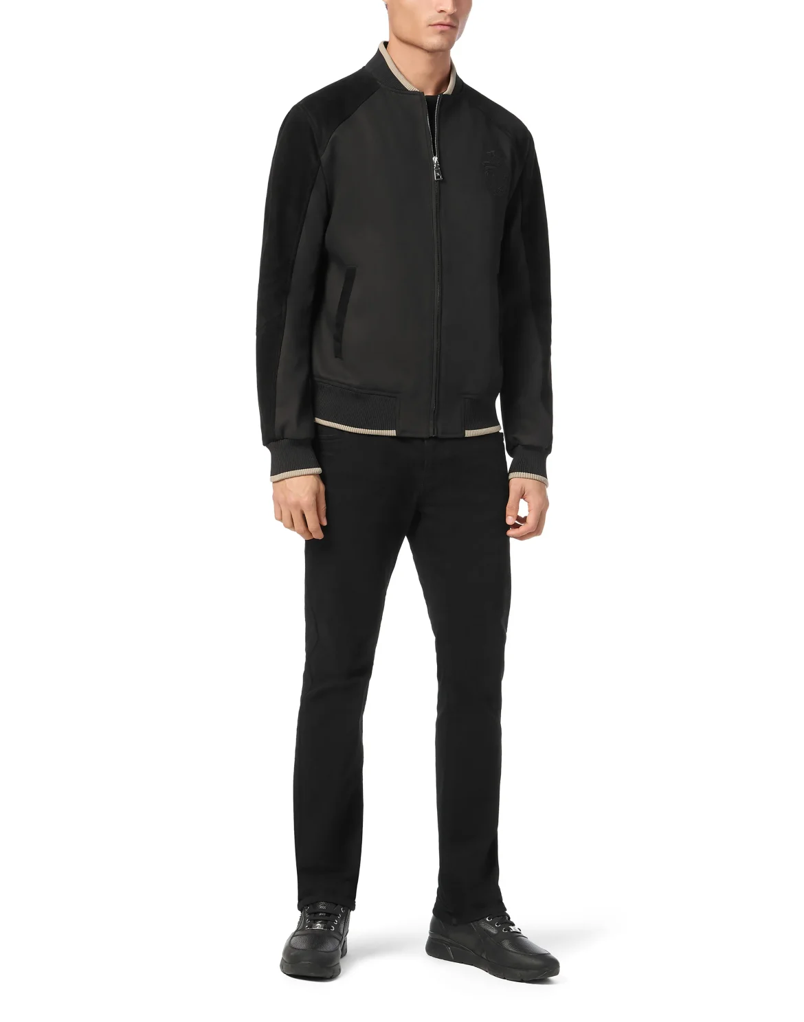 Cotton/Suede Jacket LS, цвет: Черный