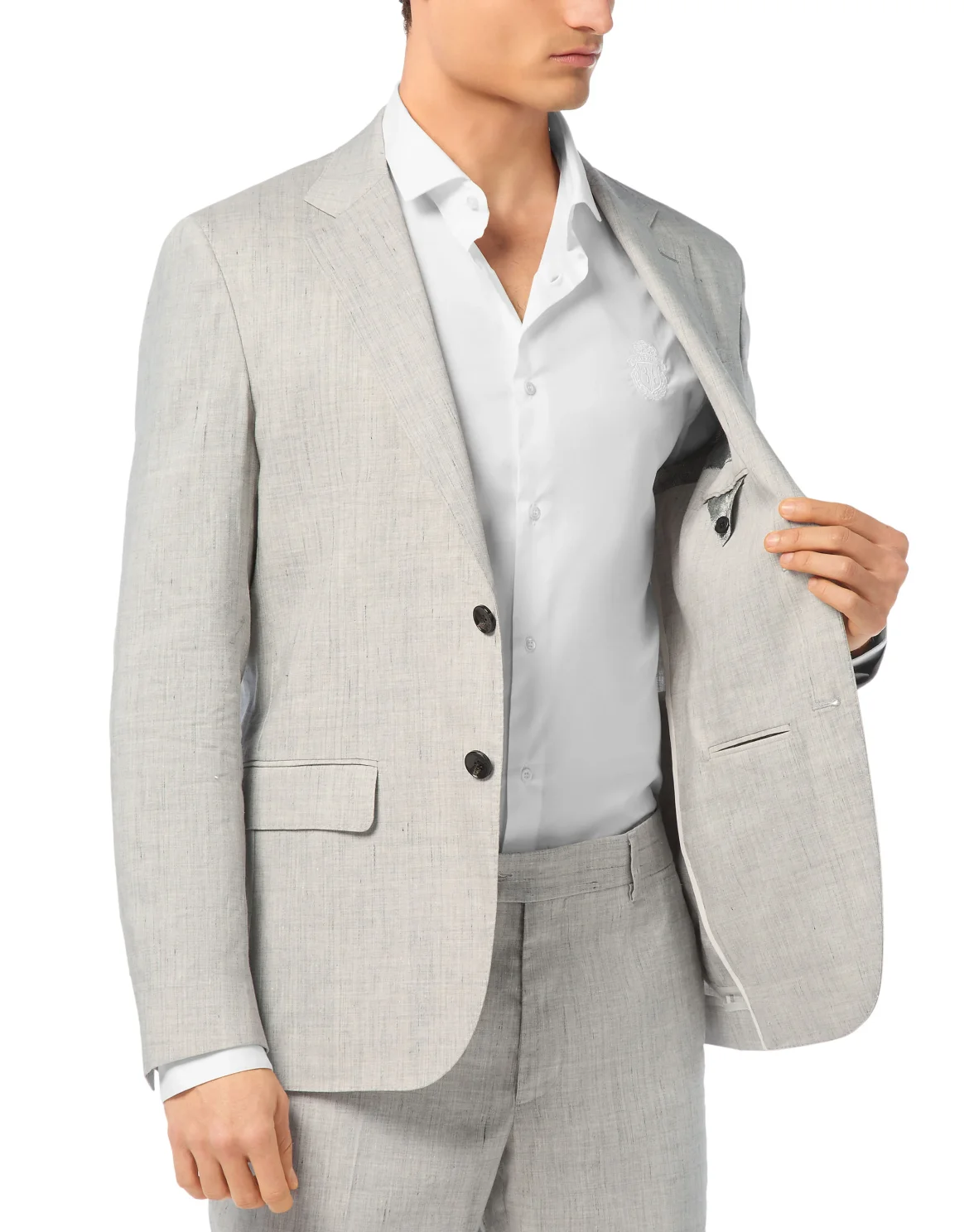 Linen Blazer LS, цвет: Серый