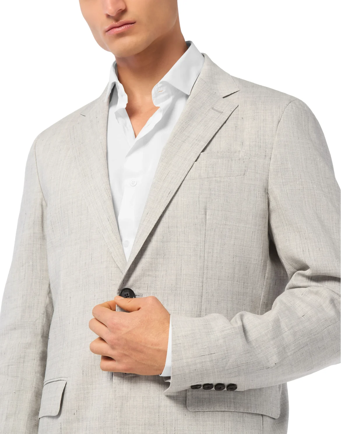 Linen Blazer LS, цвет: Серый