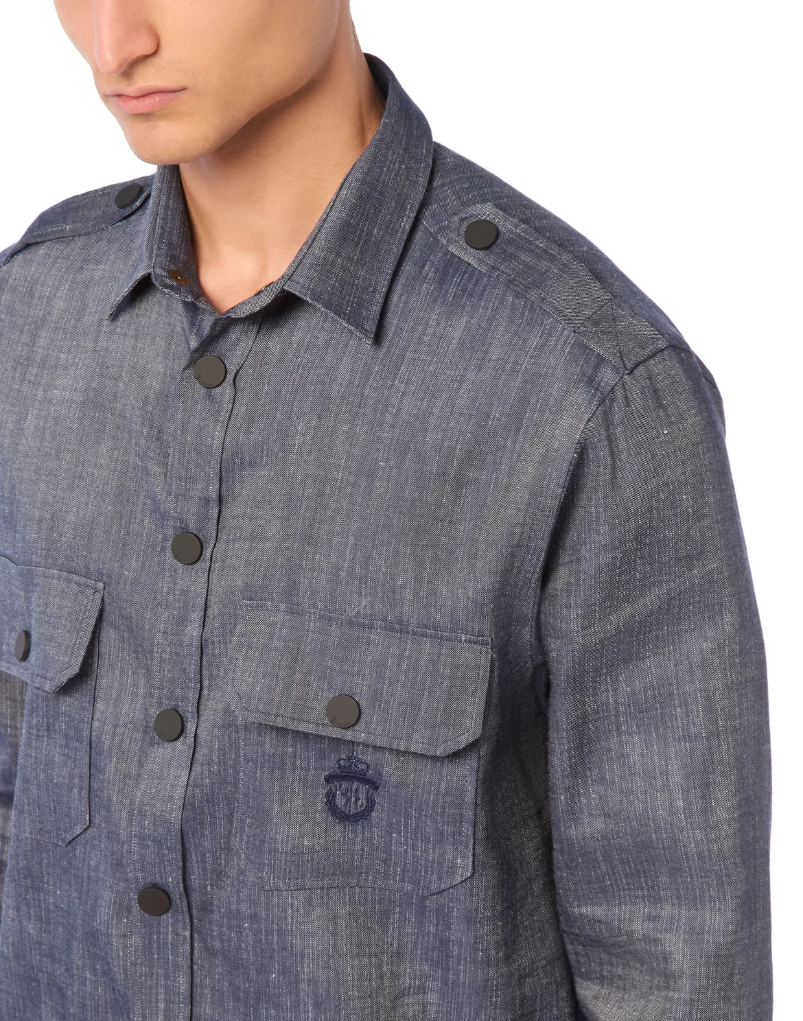 Pinstripe Overshirt LS, цвет: Синий