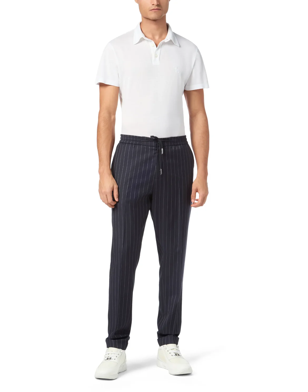 Wool Pinstripe Trousers, цвет: Синий