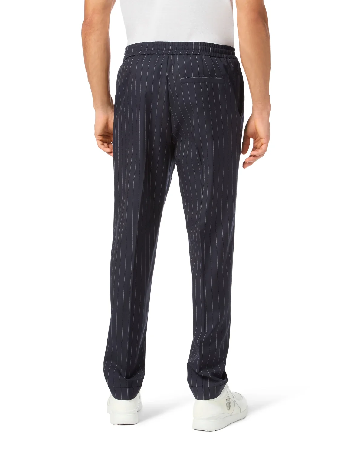 Wool Pinstripe Trousers, цвет: Синий
