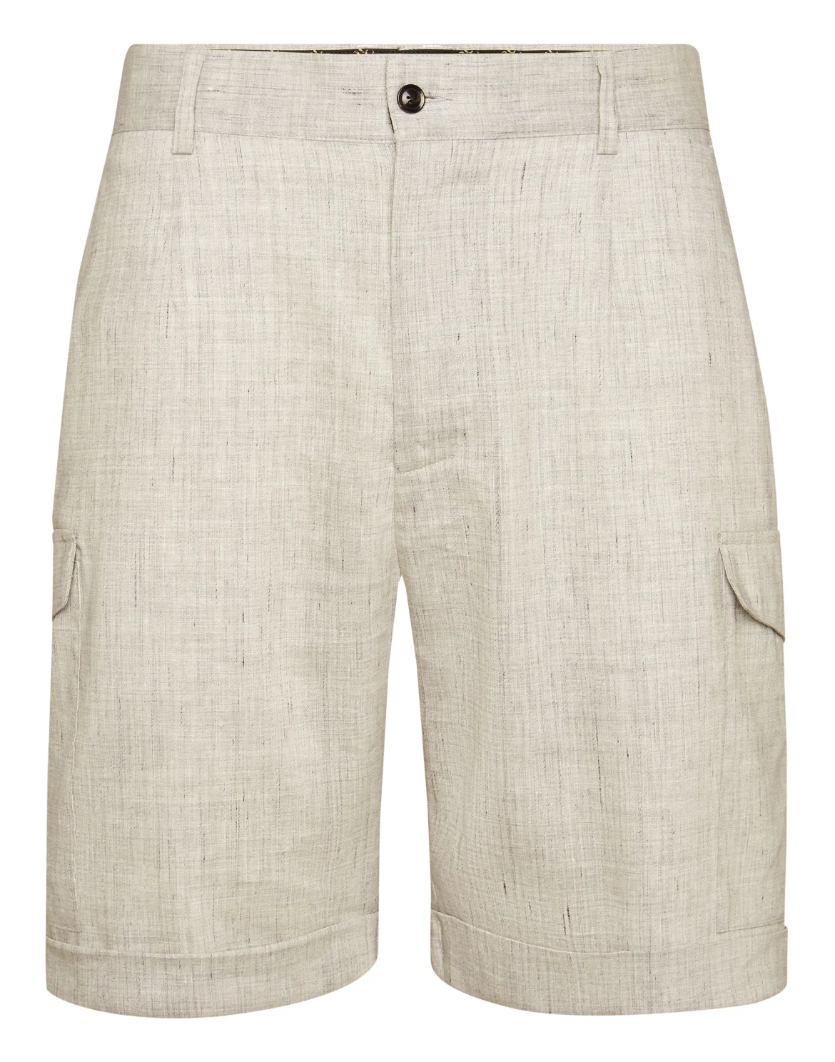 Linen Cargo Shorts, цвет: Серый
