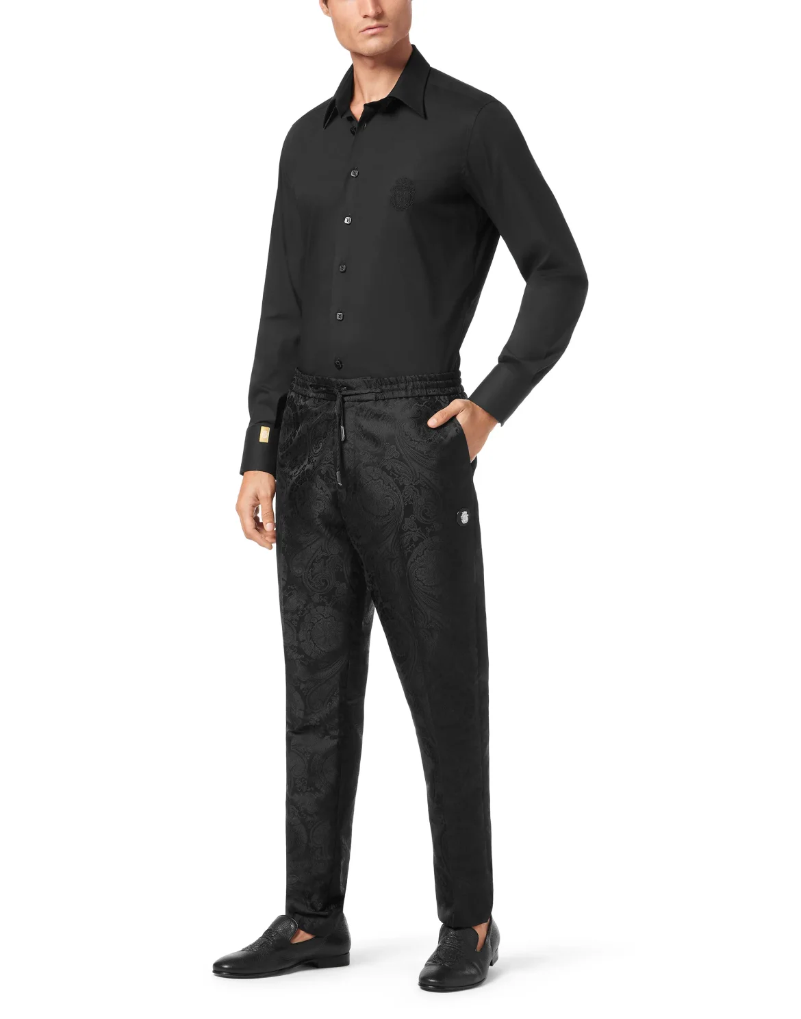 Jacquard Trousers, цвет: Черный