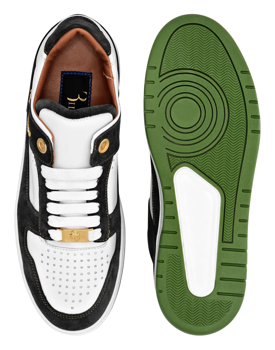 Nappa/Suede Lo-Top Sneakers, цвет: Белый