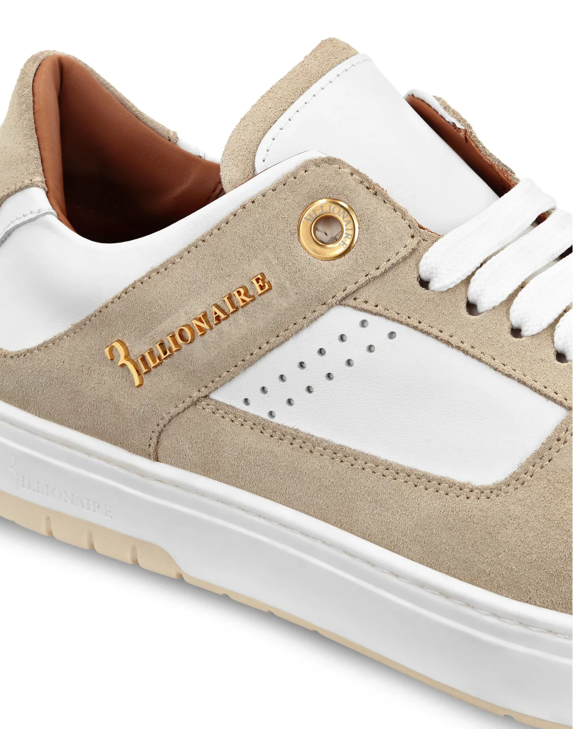 Nappa/Suede Lo-Top Sneakers, цвет: Бежевый