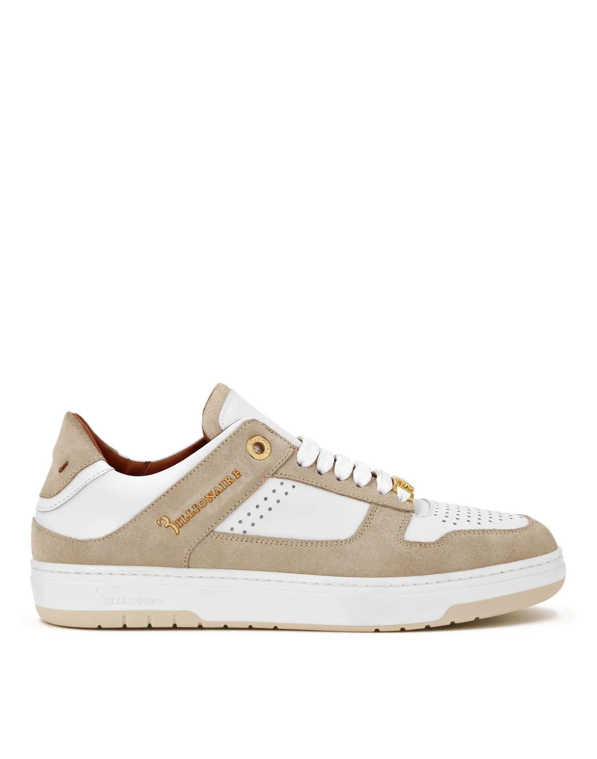 Nappa/Suede Lo-Top Sneakers, цвет: Бежевый