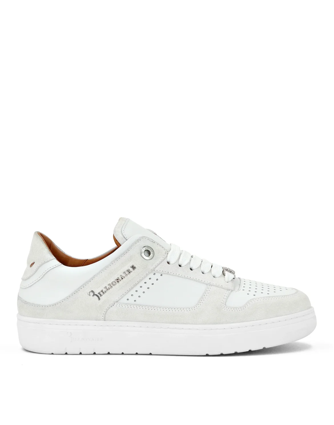 Nappa/Suede Lo-Top Sneakers, цвет: Белый