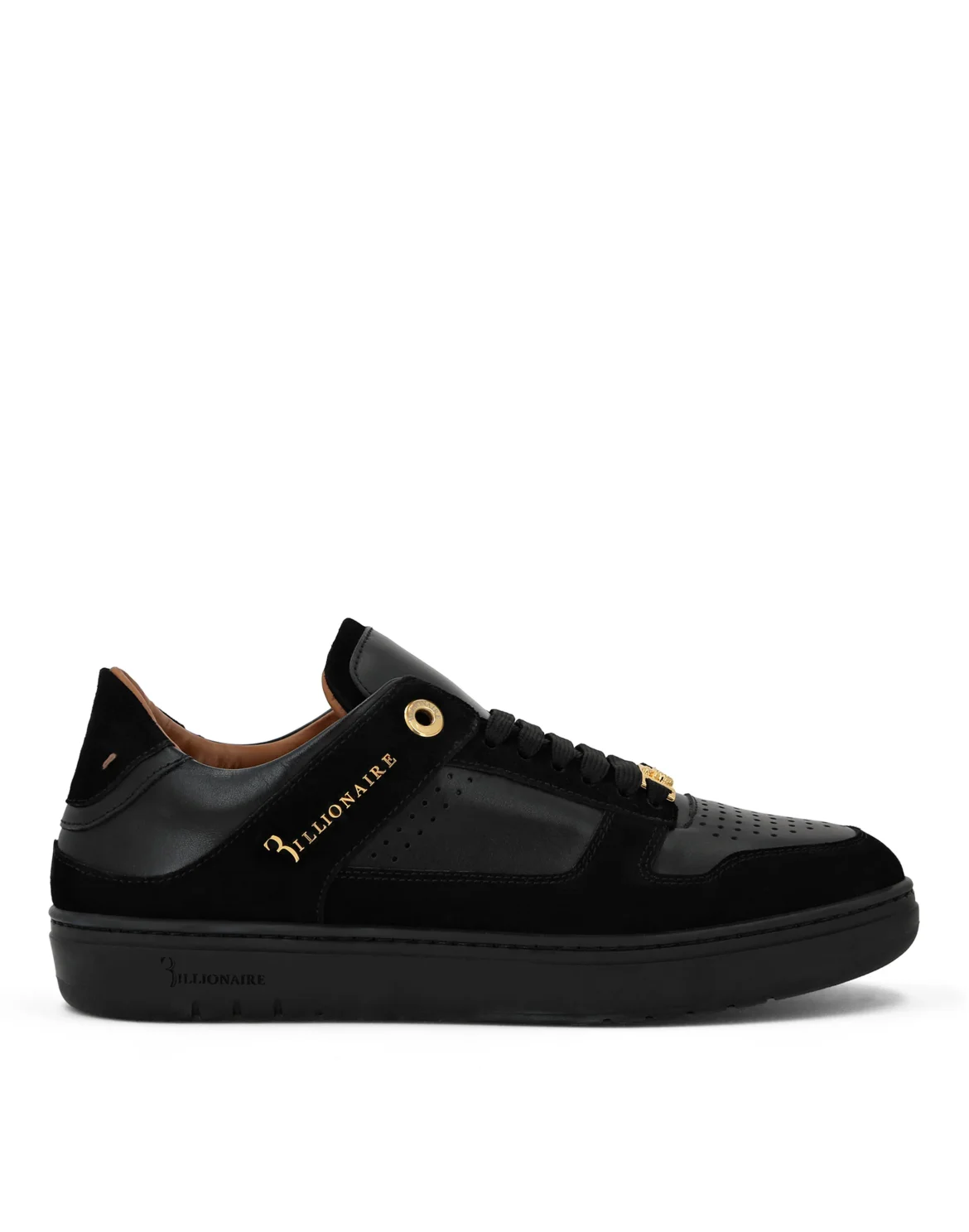 Nappa/Suede Lo-Top Sneakers, цвет: Черный