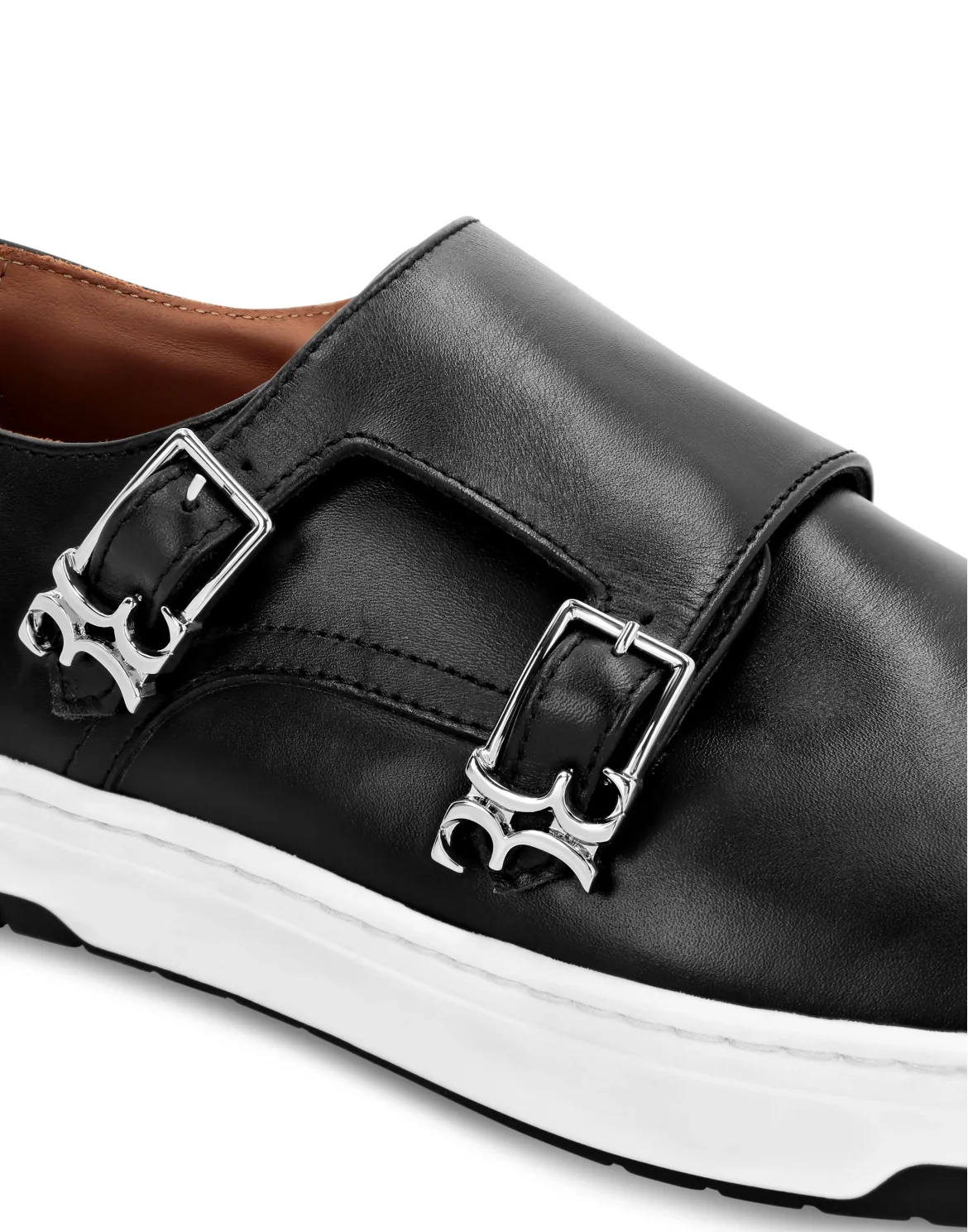 Leather Lo-Top Sneakers, цвет: Черный