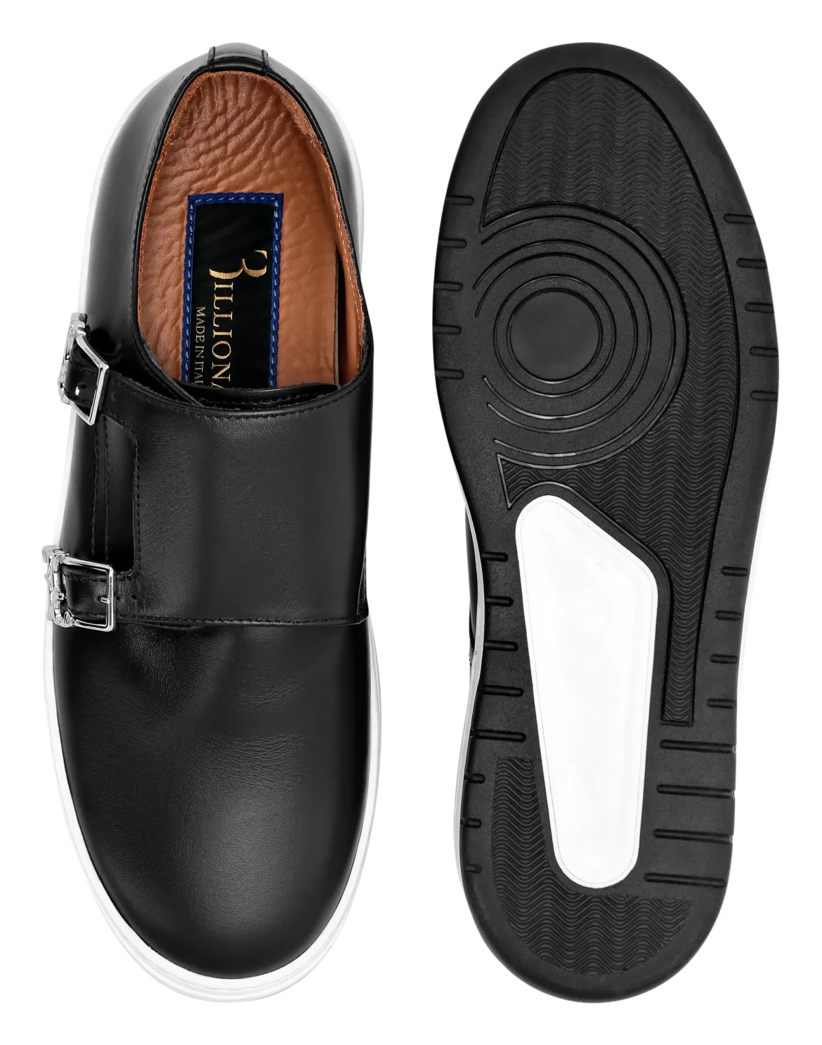 Leather Lo-Top Sneakers, цвет: Черный
