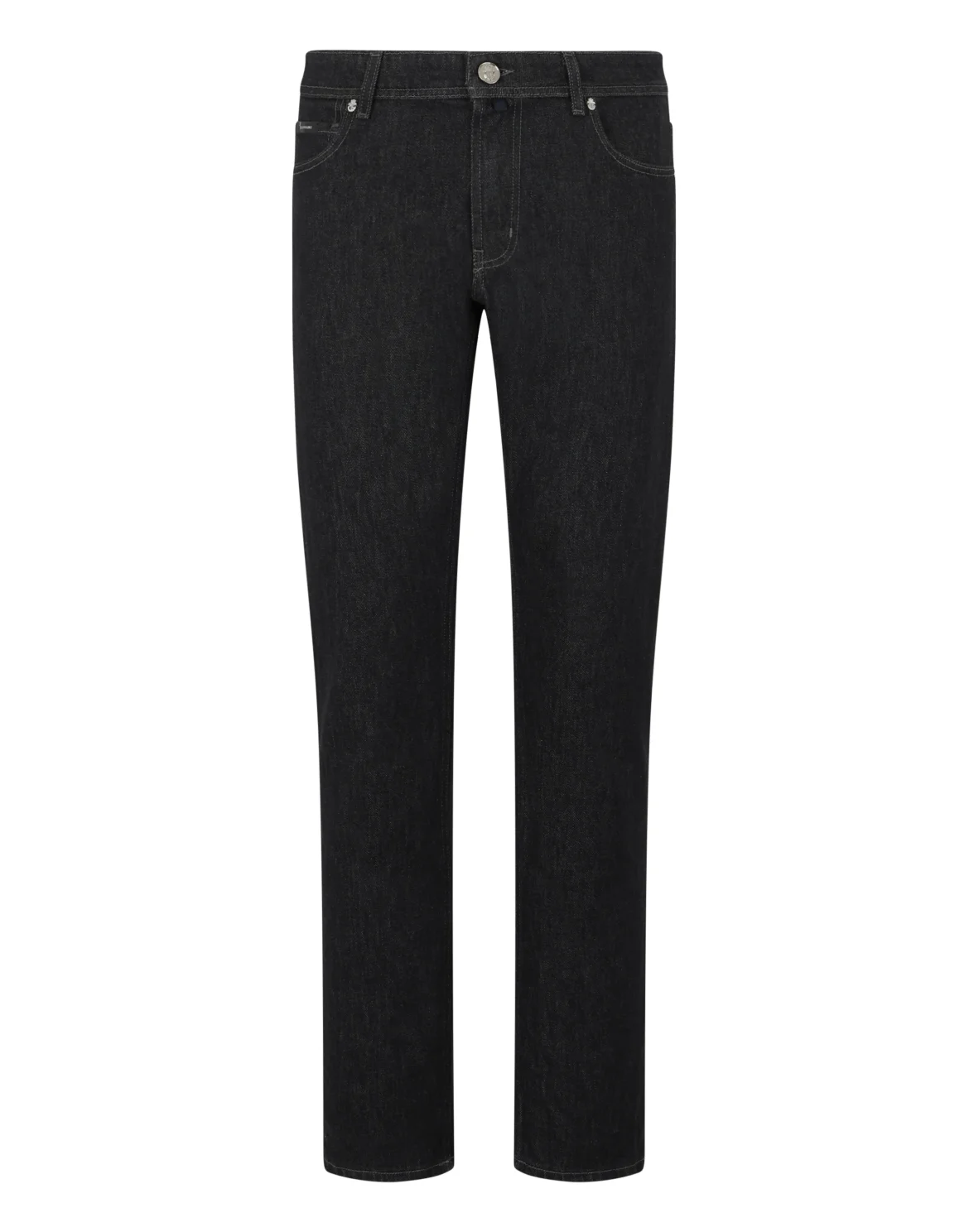 Super Straight Cut Jeans Leather Details, цвет: Черный