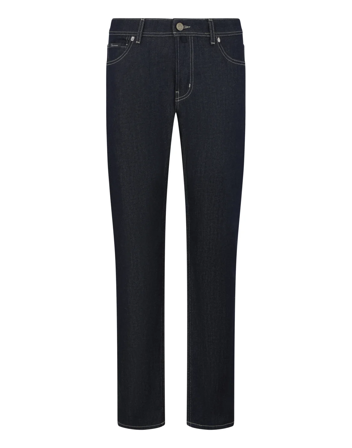 Super Straight Cut Jeans Leather Details, цвет: Синий