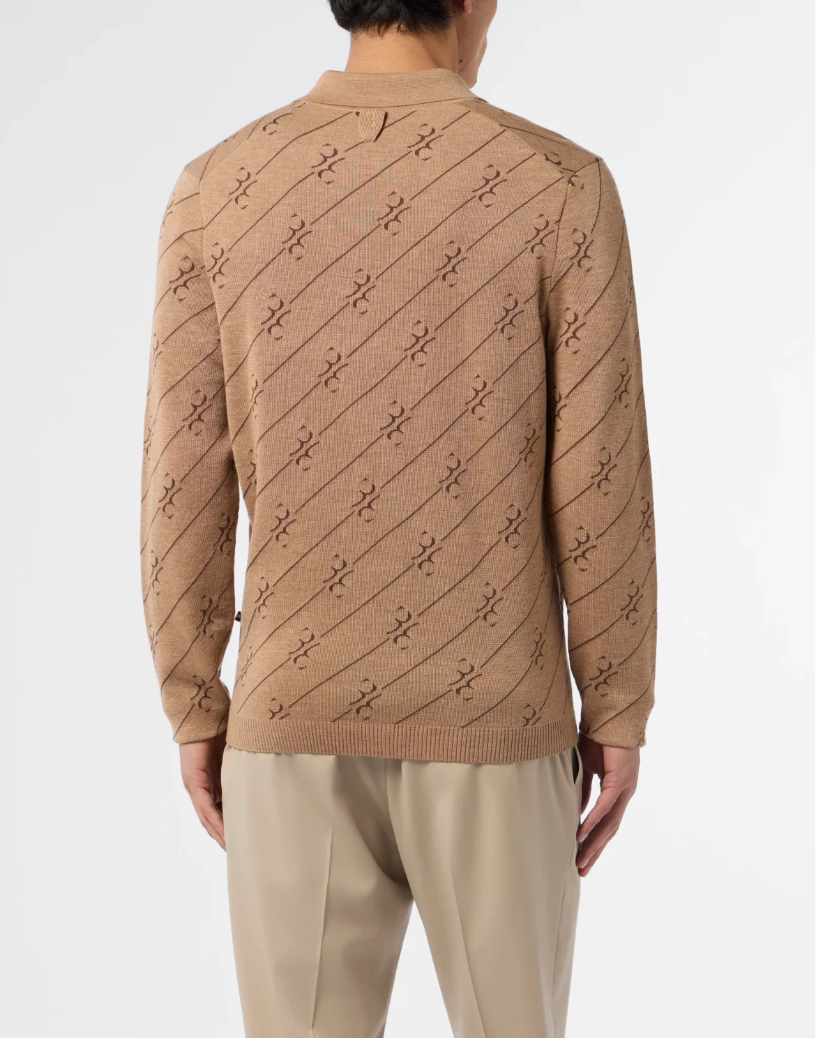 Polo Longsleeve All-Over BB, цвет: Бежевый