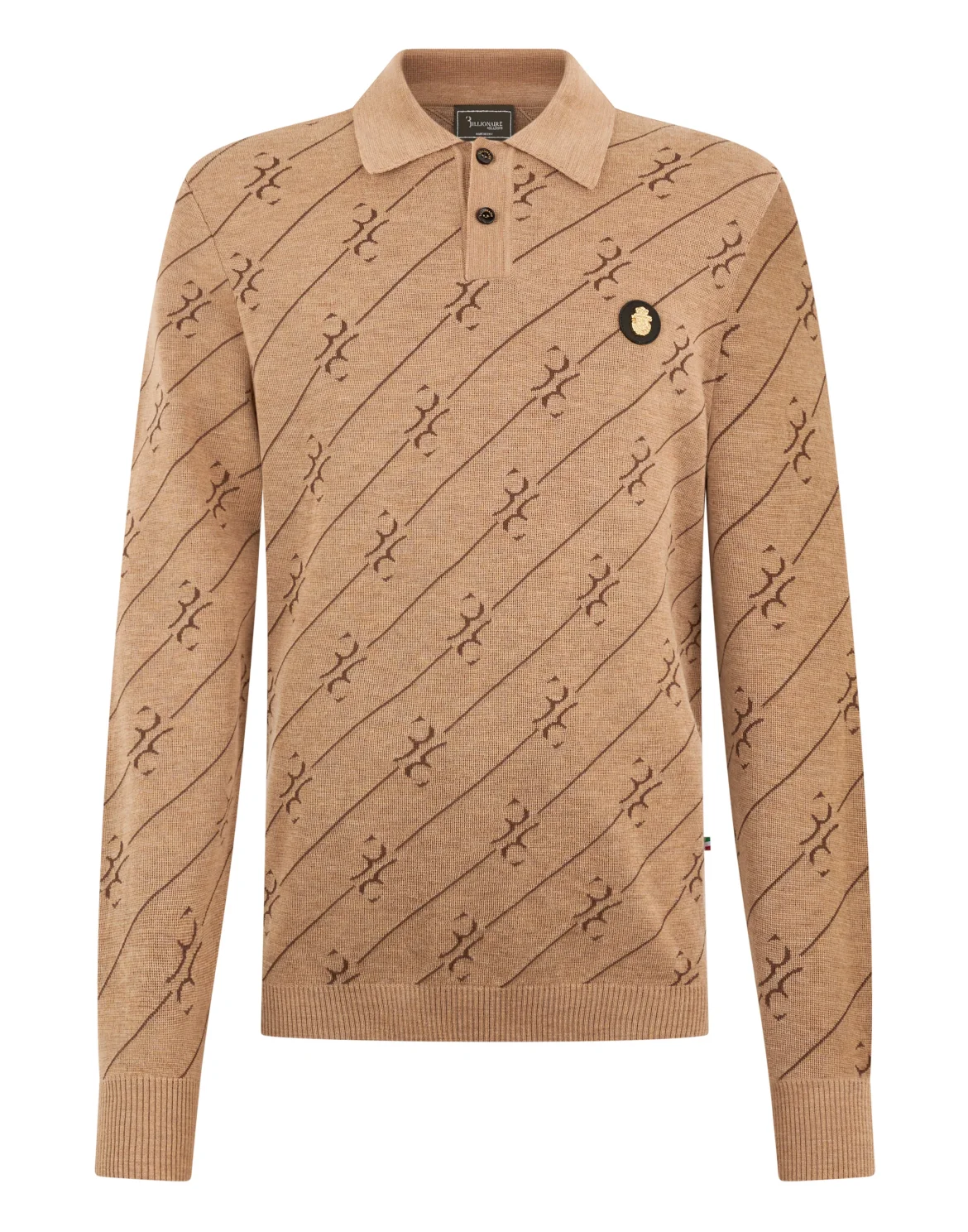 Polo Longsleeve All-Over BB, цвет: Бежевый