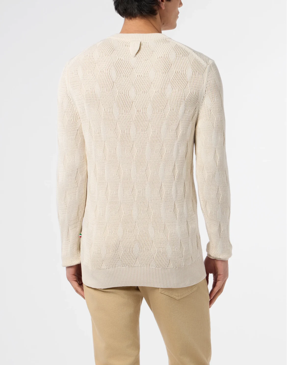 Wool Silk Roundneck Pullover Braids, цвет: Бежевый