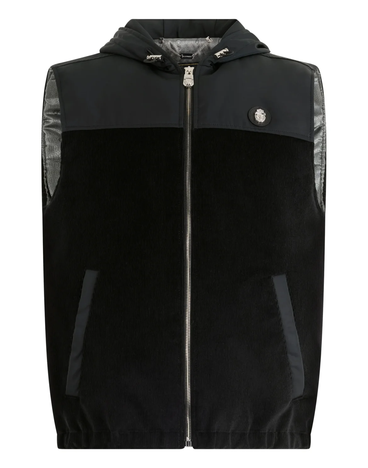 Velvet Nylon Short Vest, цвет: Черный