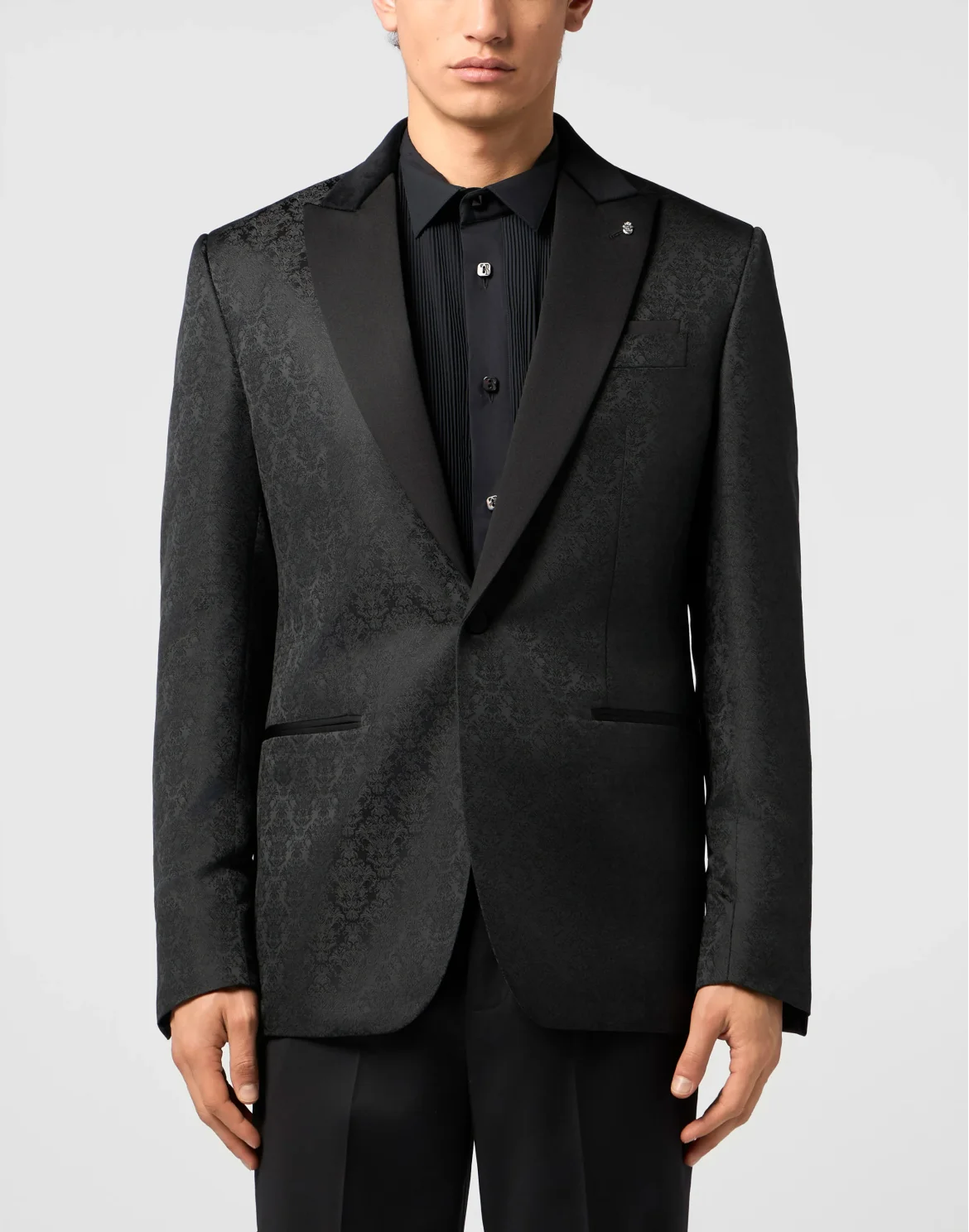 Jacquard Brocade Blazer, цвет: Черный