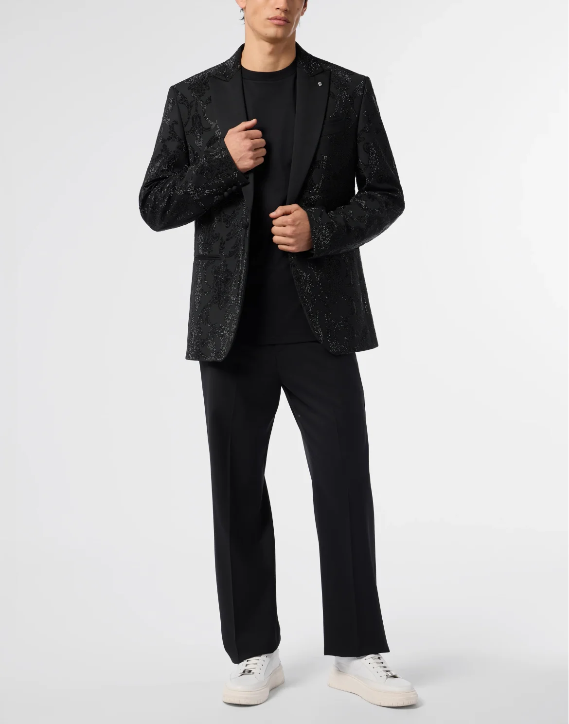 Blazer Brocade Strass, цвет: Черный