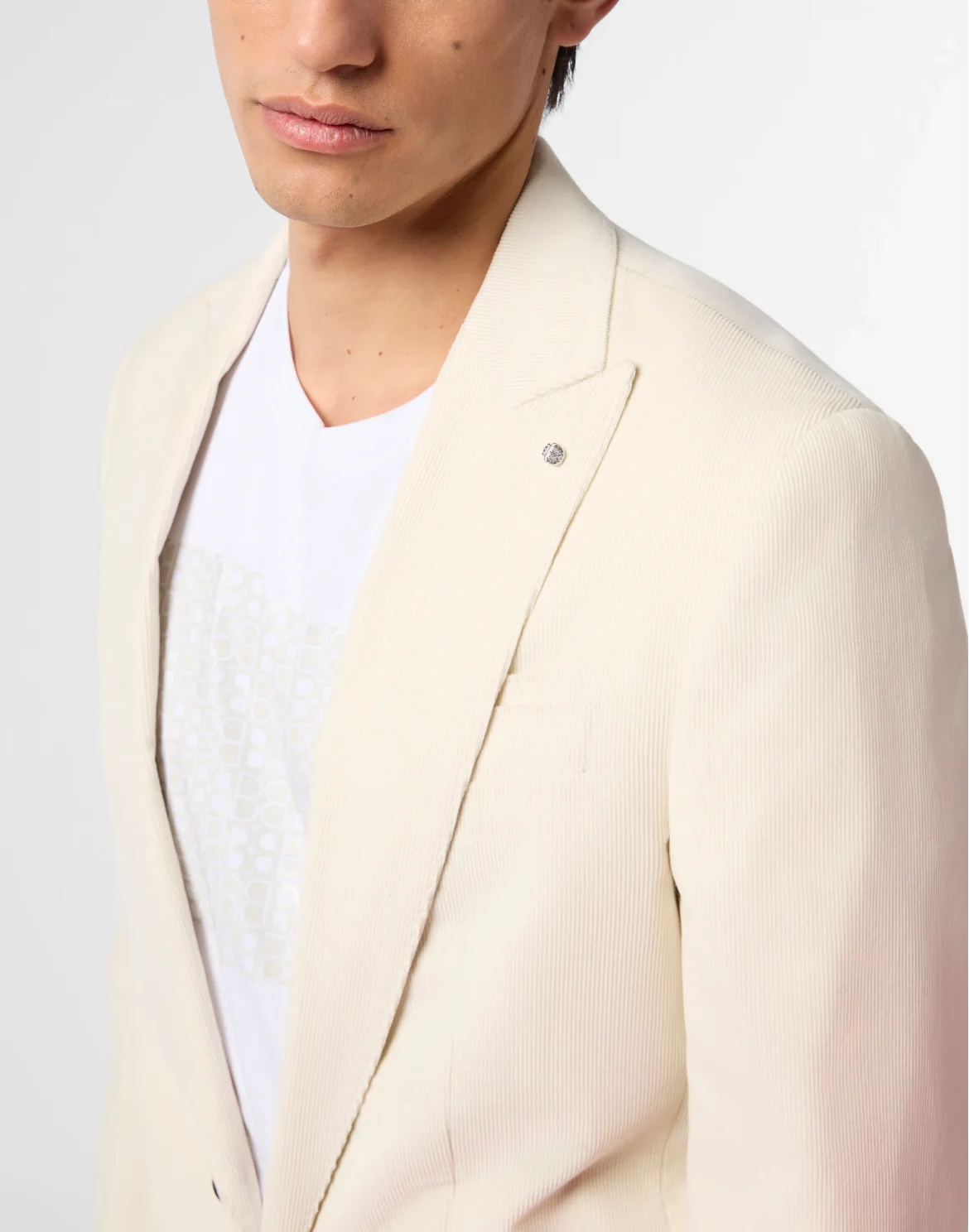 Corduroy Single Breasted Blazer, цвет: Бежевый