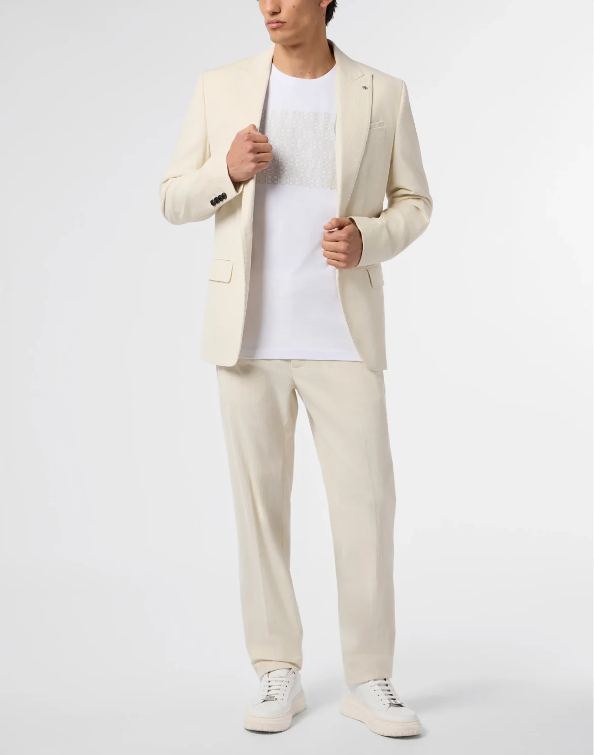 Corduroy Single Breasted Blazer, цвет: Бежевый