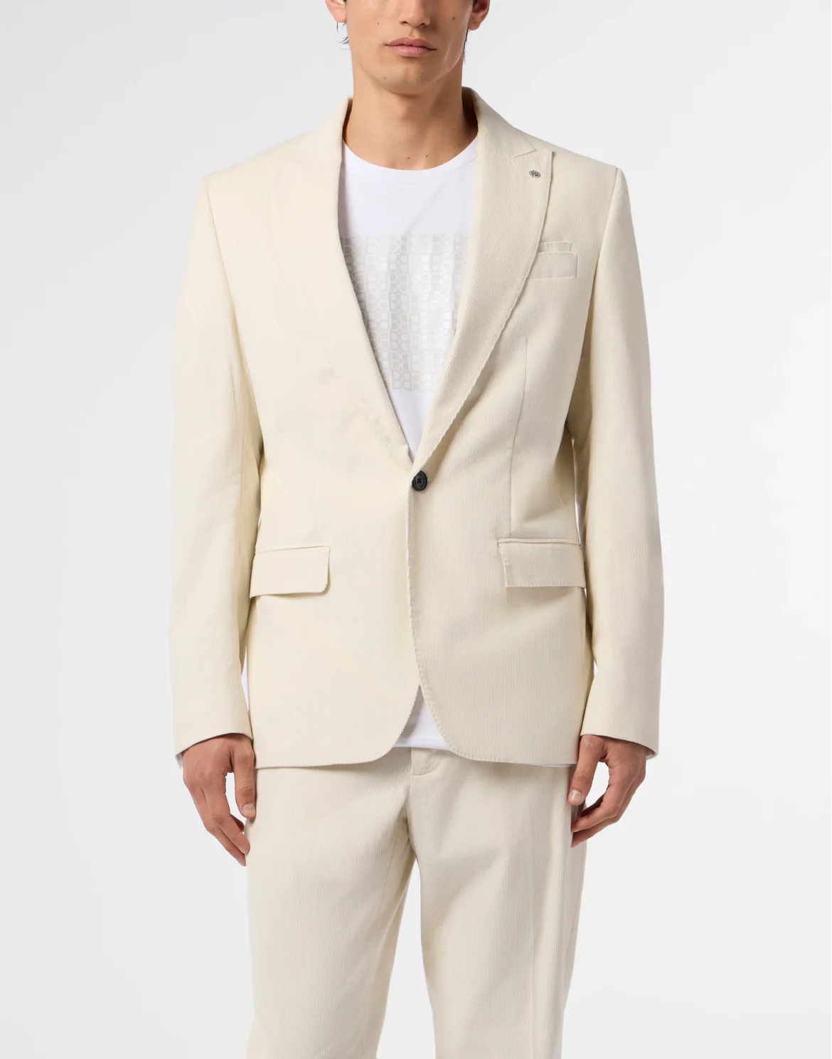 Corduroy Single Breasted Blazer, цвет: Бежевый