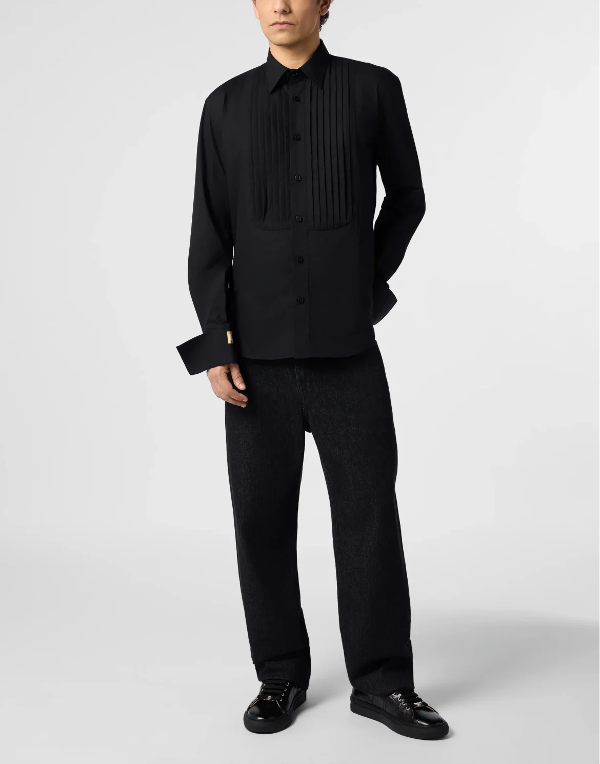 Gold Cut Tuxedo Shirt, цвет: Черный