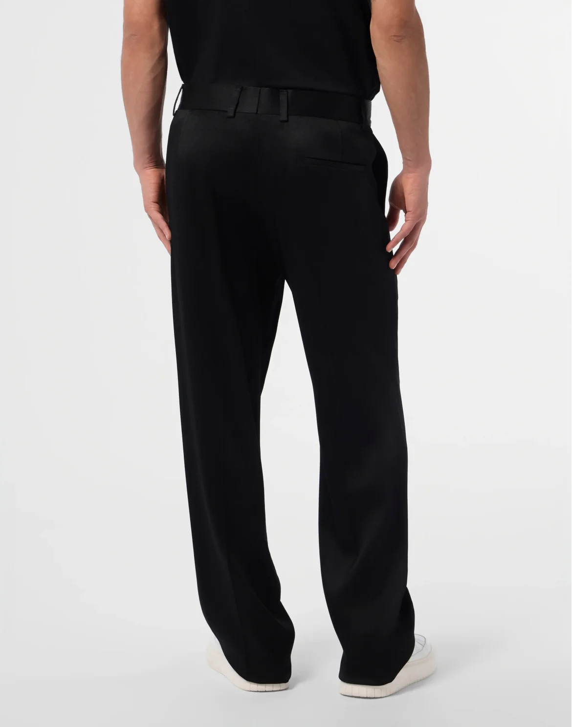 Satin Loose Fit Trousers, цвет: Черный