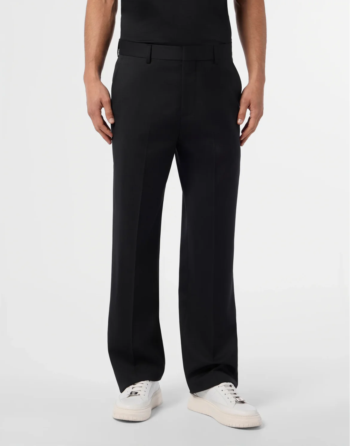 Wool Loose Fit Trousers, цвет: Черный