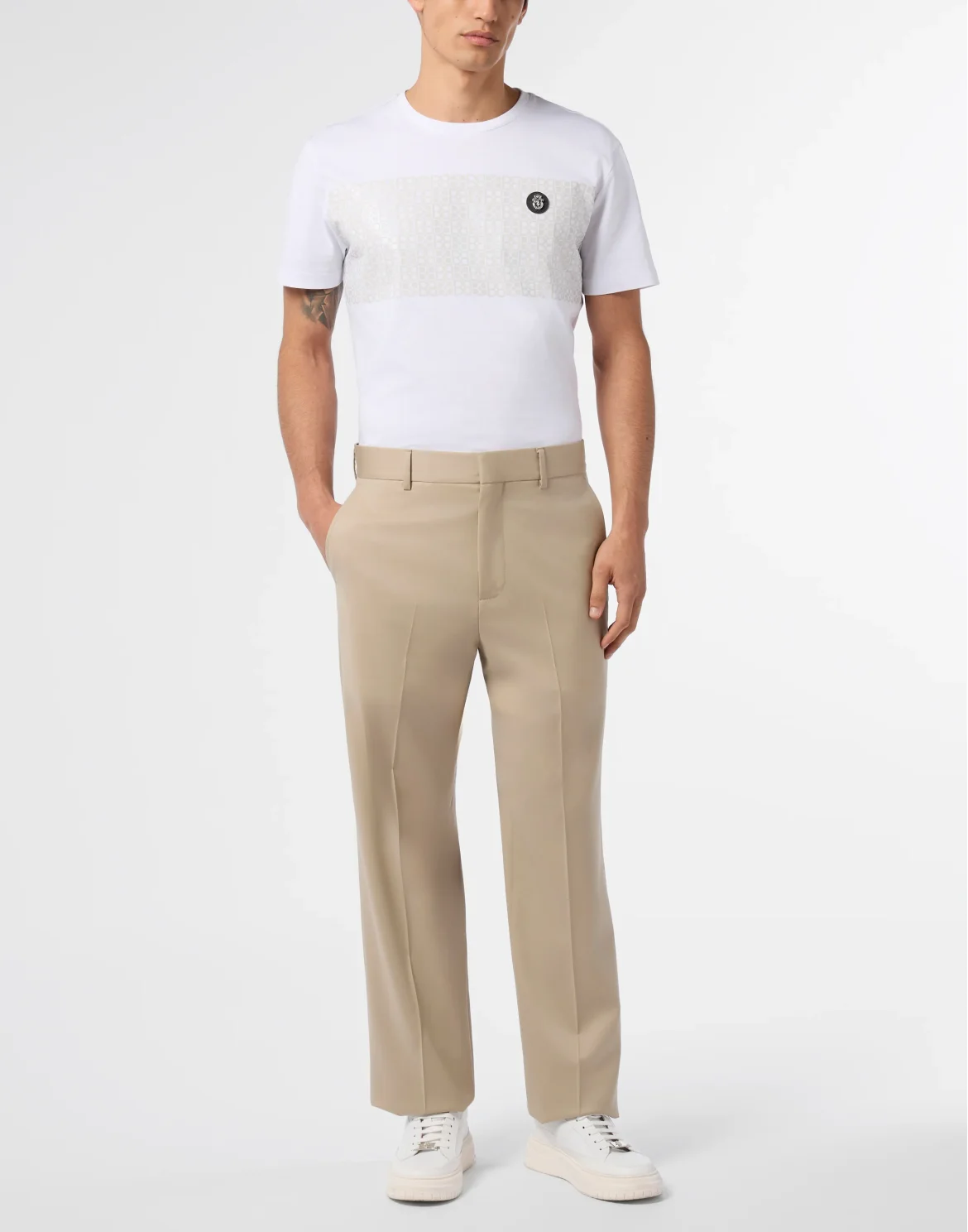 Wool Loose Fit Trousers, цвет: Бежевый