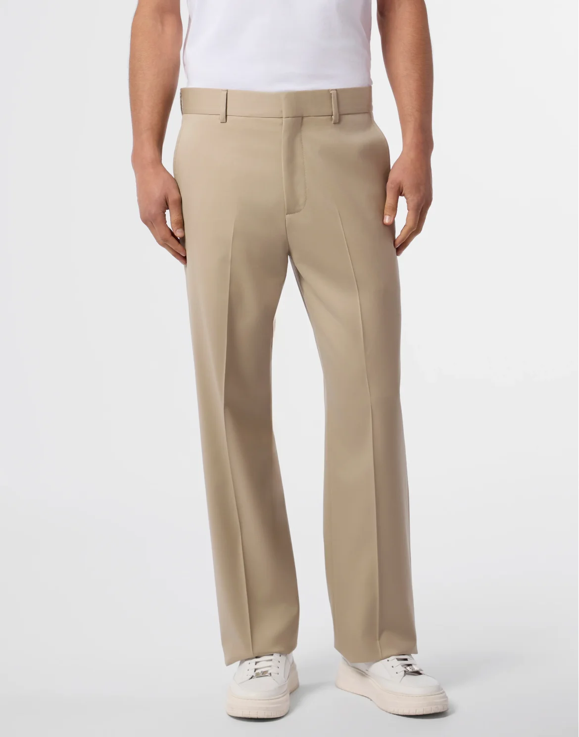 Wool Loose Fit Trousers, цвет: Бежевый