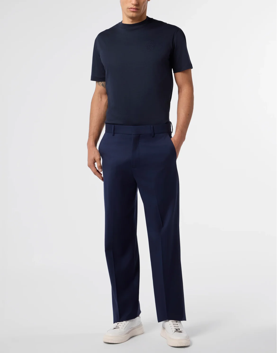 Wool Loose Fit Trousers, цвет: Синий