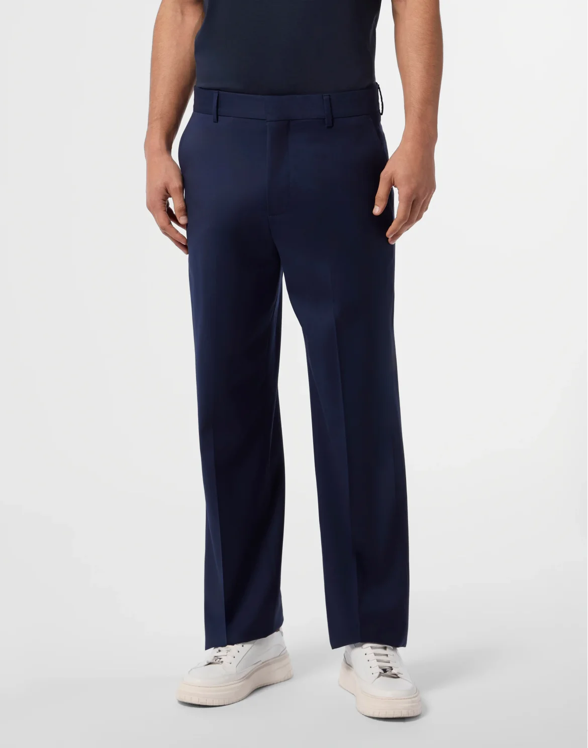 Wool Loose Fit Trousers, цвет: Синий