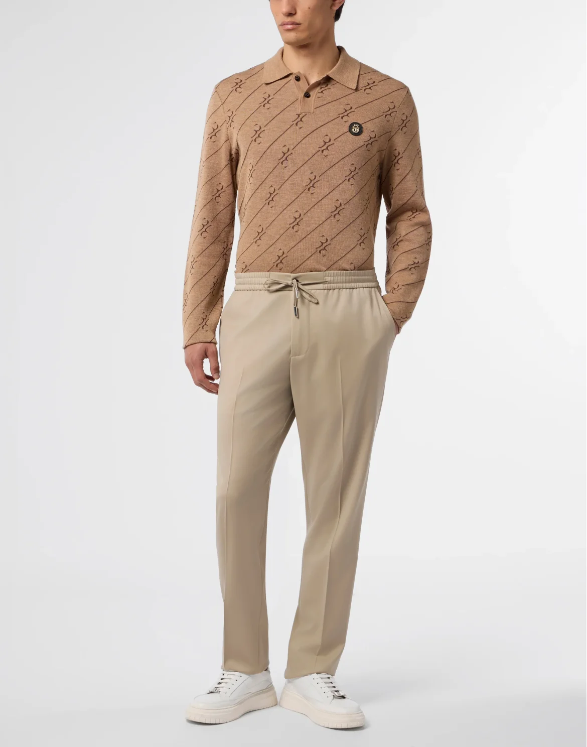 Wool Drawstring Trousers, цвет: Бежевый