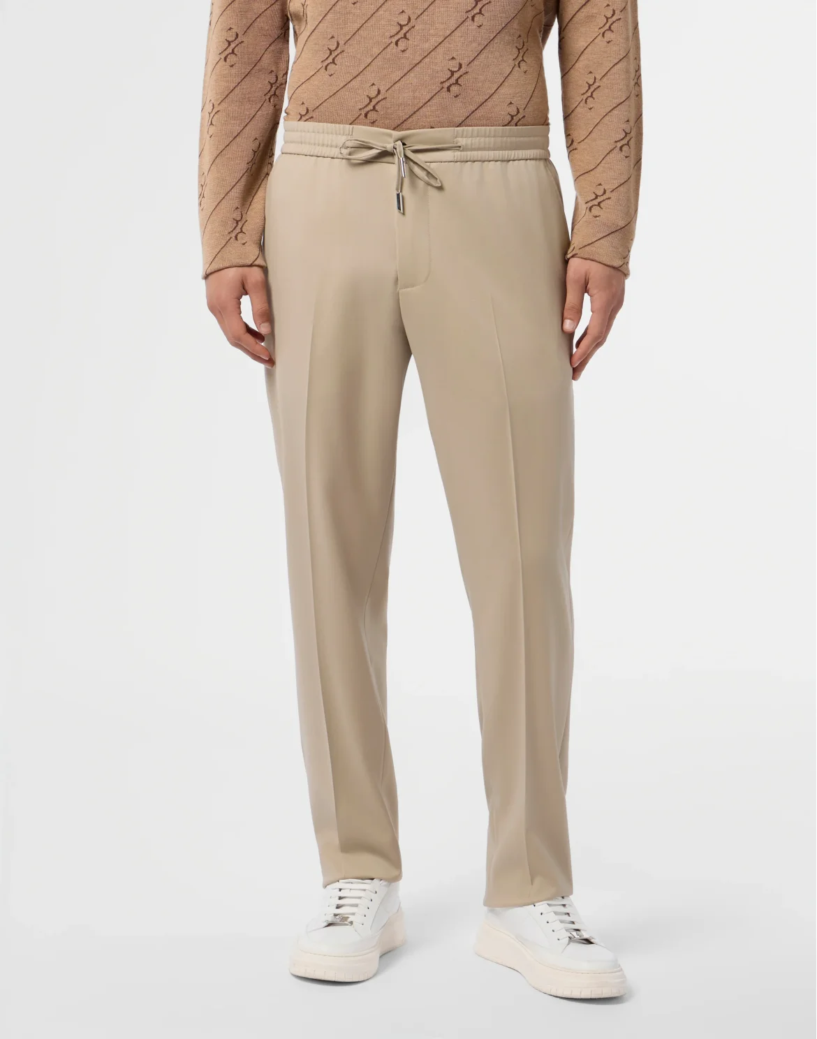 Wool Drawstring Trousers, цвет: Бежевый