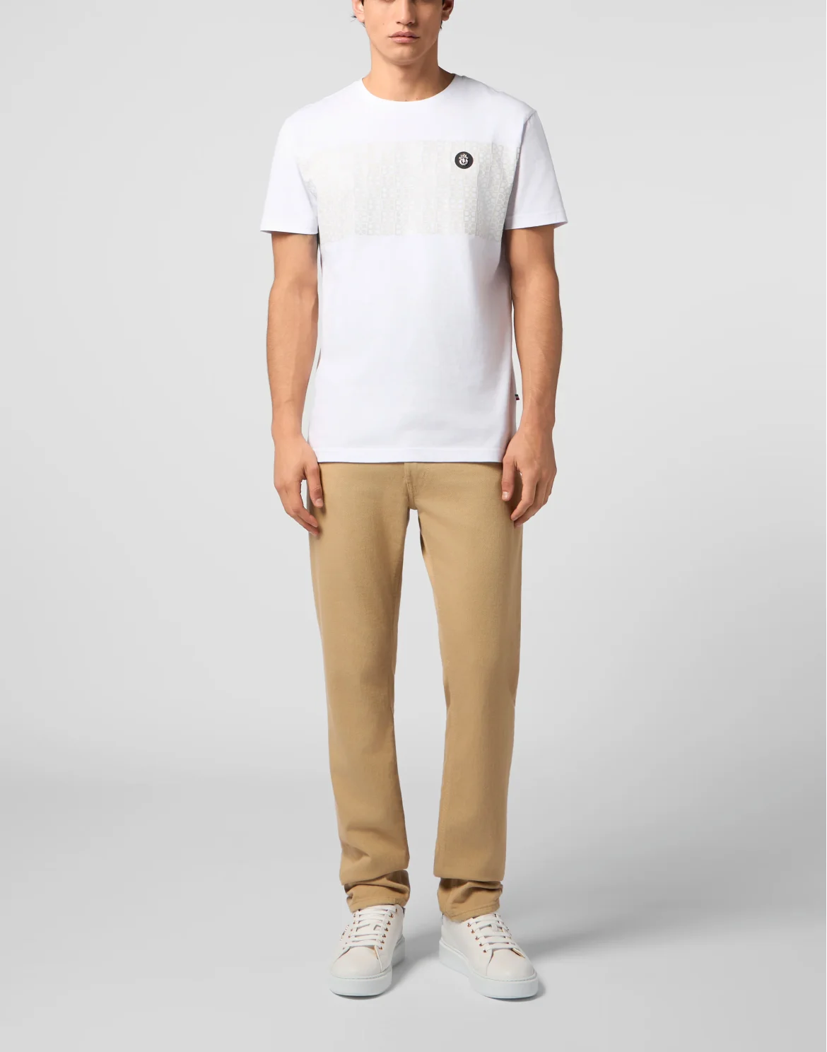Round Neck T-Shirt Stripe Monogram, цвет: Белый