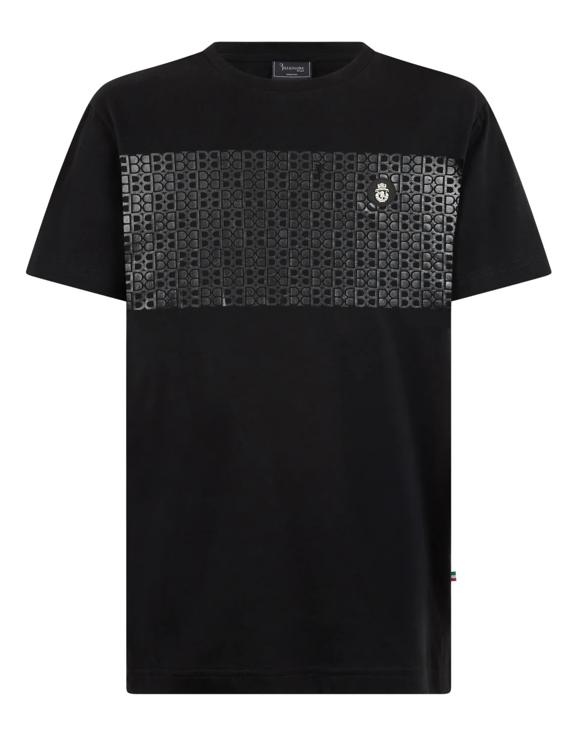 Round Neck T-Shirt Stripe Monogram, цвет: Черный