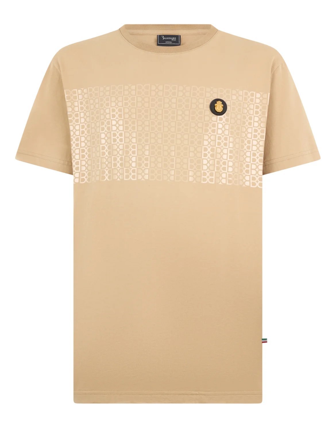 Round Neck T-Shirt Stripe Monogram, цвет: Бежевый