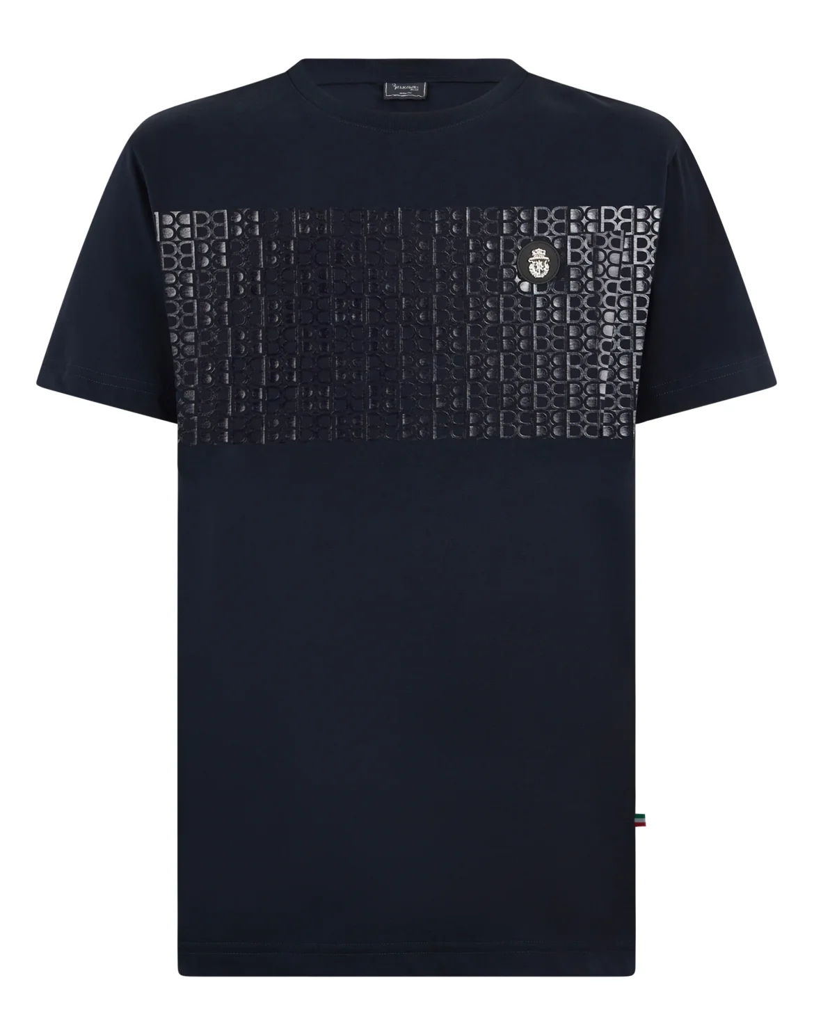Round Neck T-Shirt Stripe Monogram, цвет: Синий