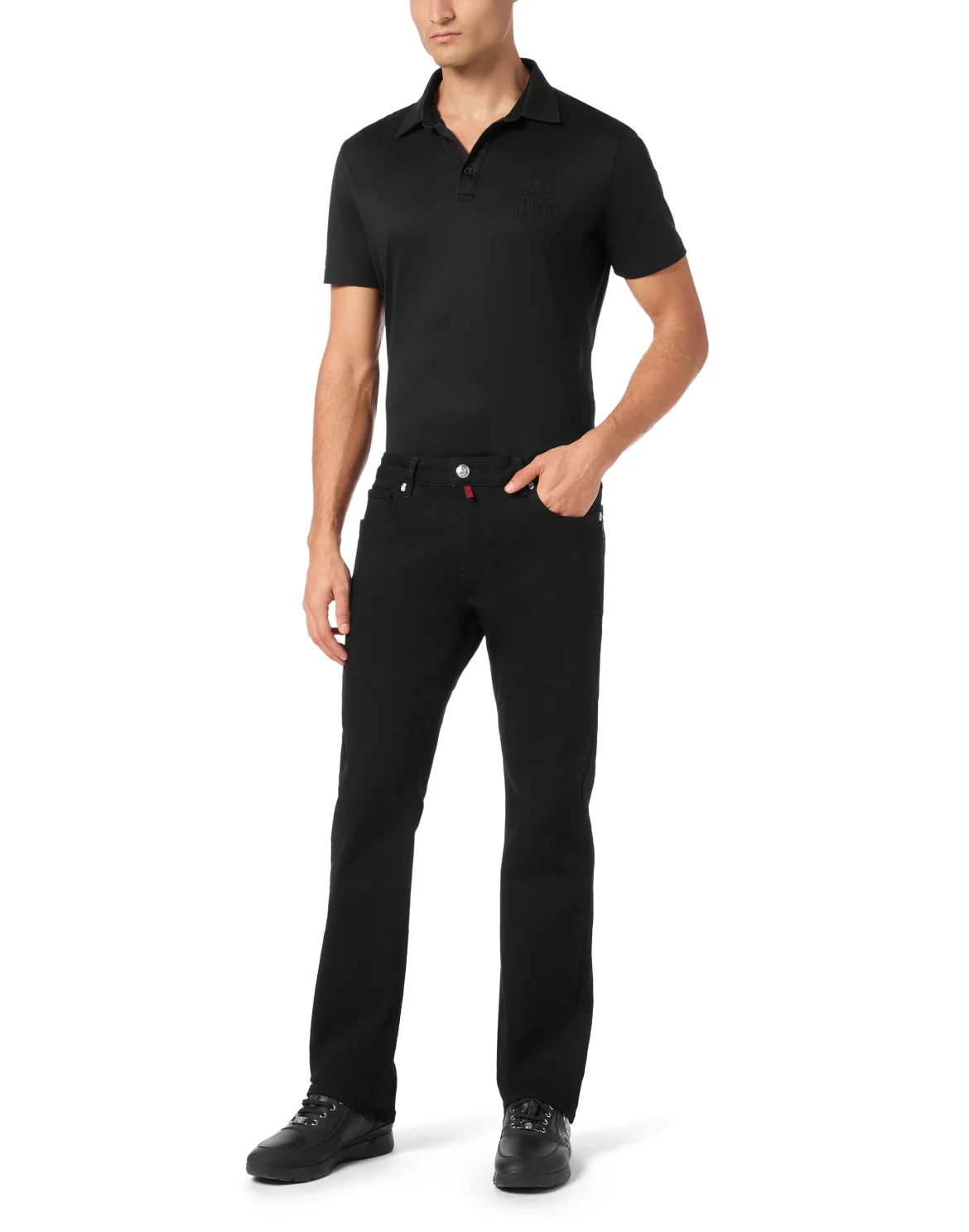 Denim Trousers Regular Fit, цвет: Черный