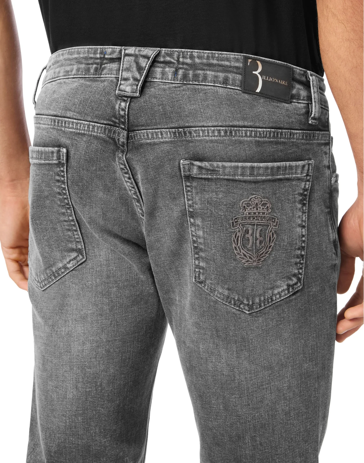 Denim Trousers Regular Fit, цвет: Серый