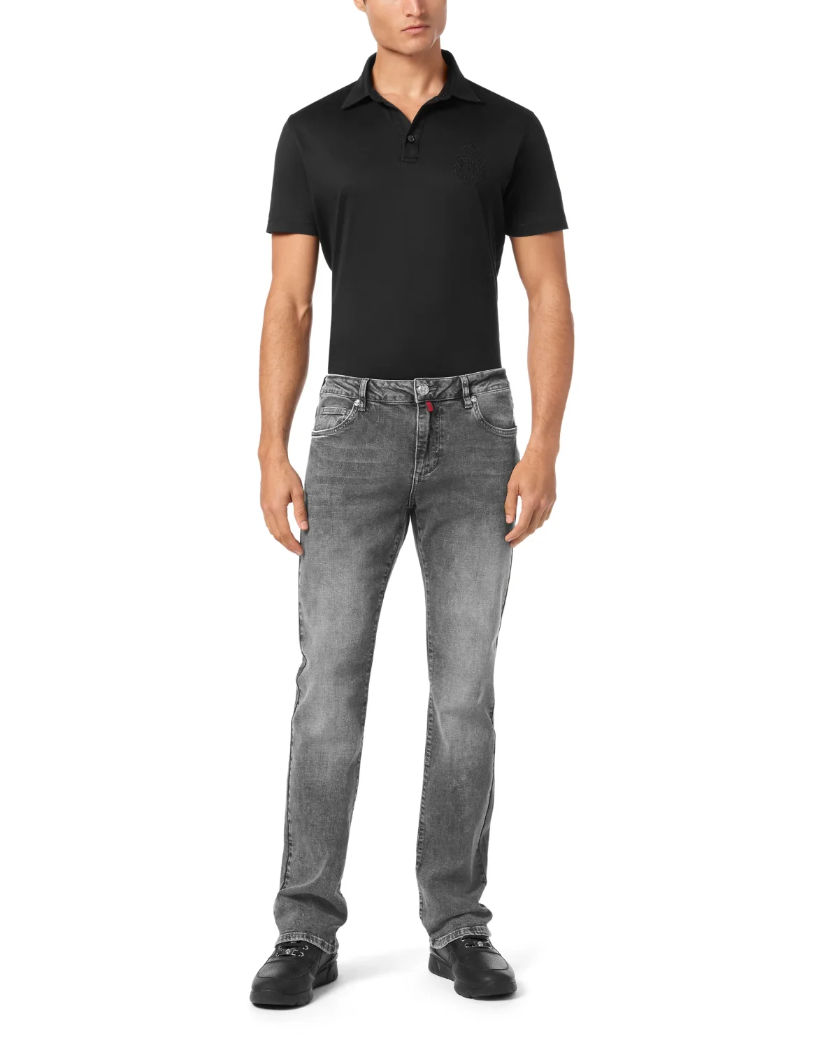 Denim Trousers Regular Fit, цвет: Серый