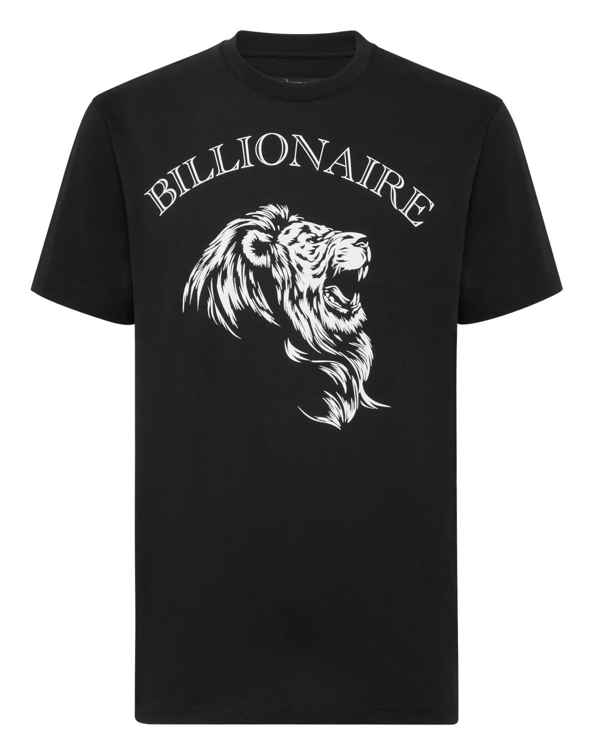 Embroidered Round Neck T-Shirt Lion, цвет: Черный
