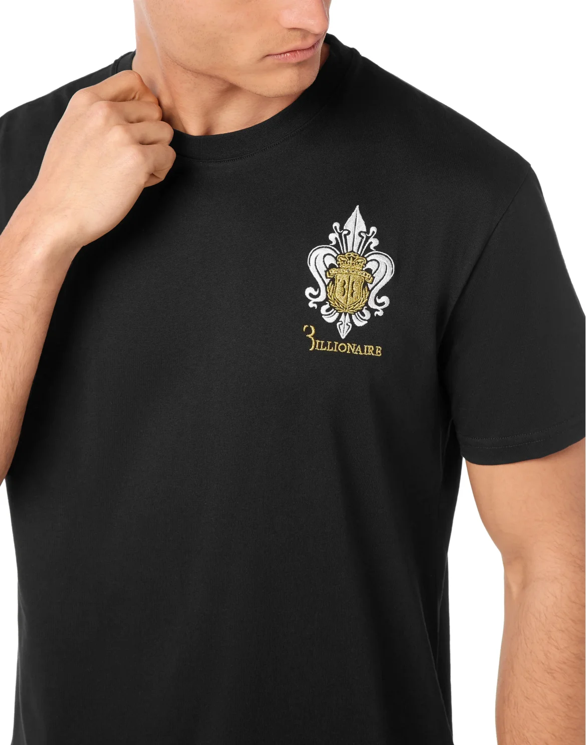 T-Shirt Round Neck Fleur-de-lis, цвет: Черный