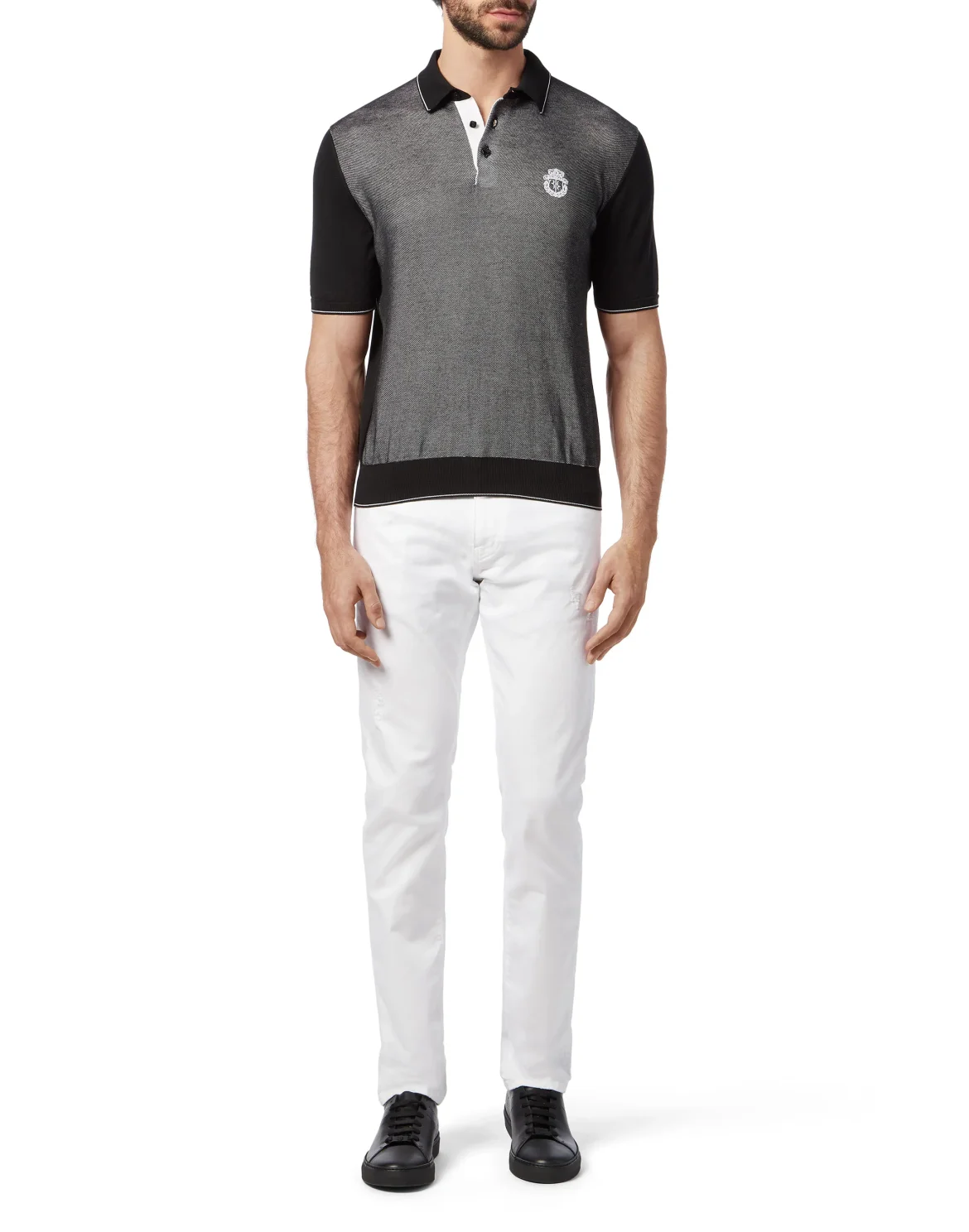 Pullover Polo-Neck SS Crest, цвет: Черный